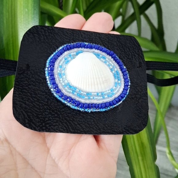 Shell Beaded Eye Patch, One Size - Picture 2 of 3